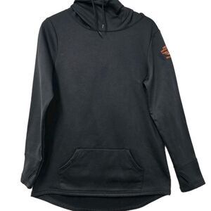 Harley Davidson Fleece Pullover Cowl Neck Hooded Abernathy's Gray Size Medium